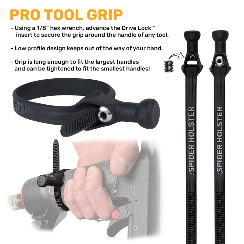 Spider Tool Holster - Pro Tool Kit - Belt Holster Clip + Tool Docking Stations for organizing, Storing and Carrying Driver bits, Power Drill, Multitool, Tape Measure, Hammer, Pneumatic and More! - Image 5